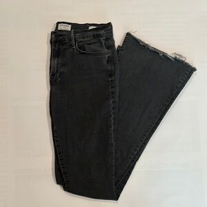 Frame Denim Black Flare Wide Leg Jeans